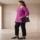 Ribbed Baby Doll Tunic Sweater image number null