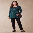 Ribbed Baby Doll Tunic Sweater image number null