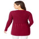 Ribbed Baby Doll Tunic Sweater image number null