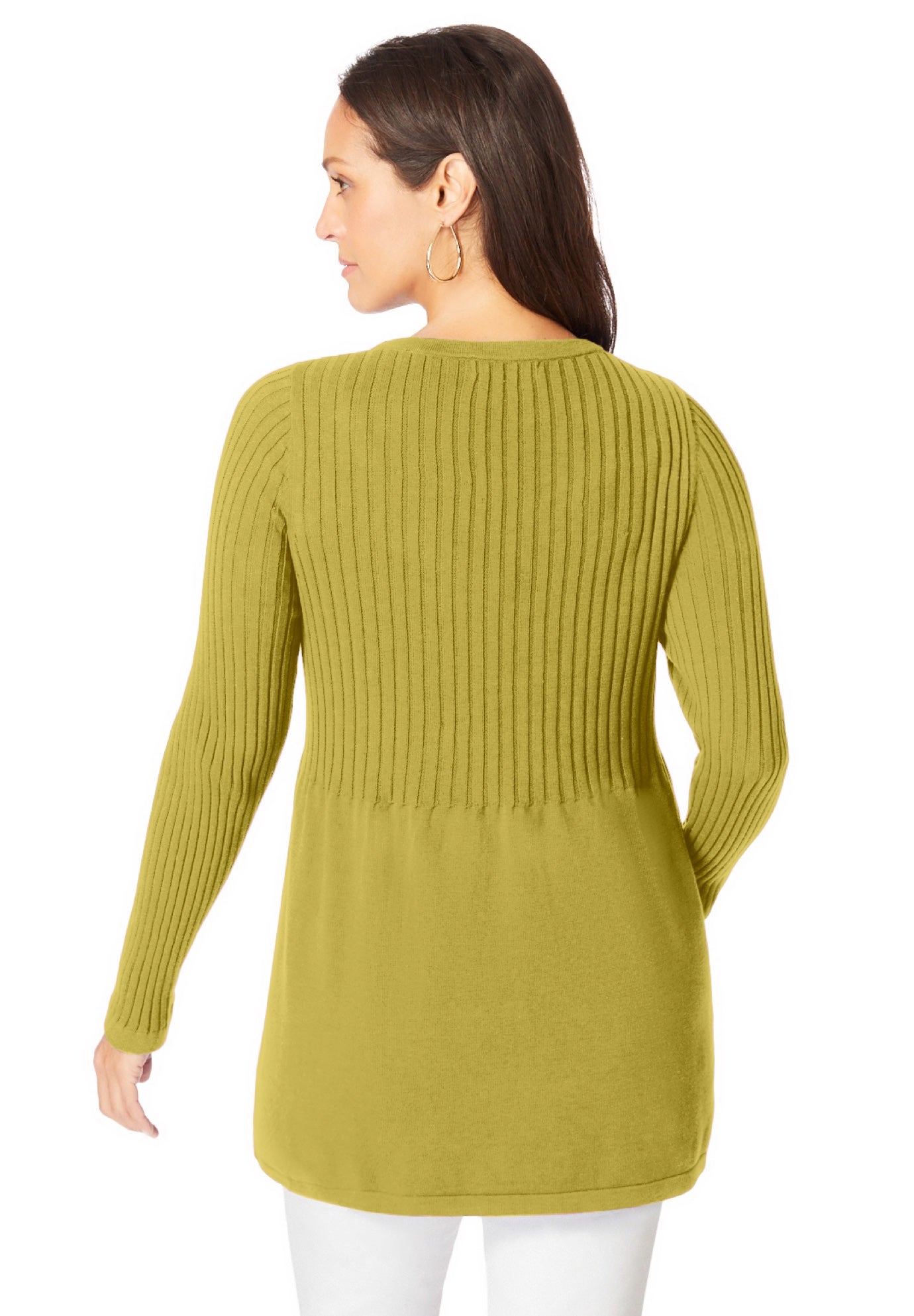 Ribbed Baby Doll Tunic Sweater image number 1