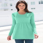 Ribbed Baby Doll Tunic Sweater image number 0