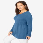 Ribbed Baby Doll Tunic Sweater image number null