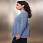 Ribbed Baby Doll Tunic Sweater image number 2