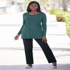 Ribbed Baby Doll Tunic Sweater image number null