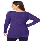 V-Neck Ribbed Sweater image number null