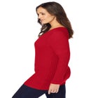 V-Neck Ribbed Sweater image number 2
