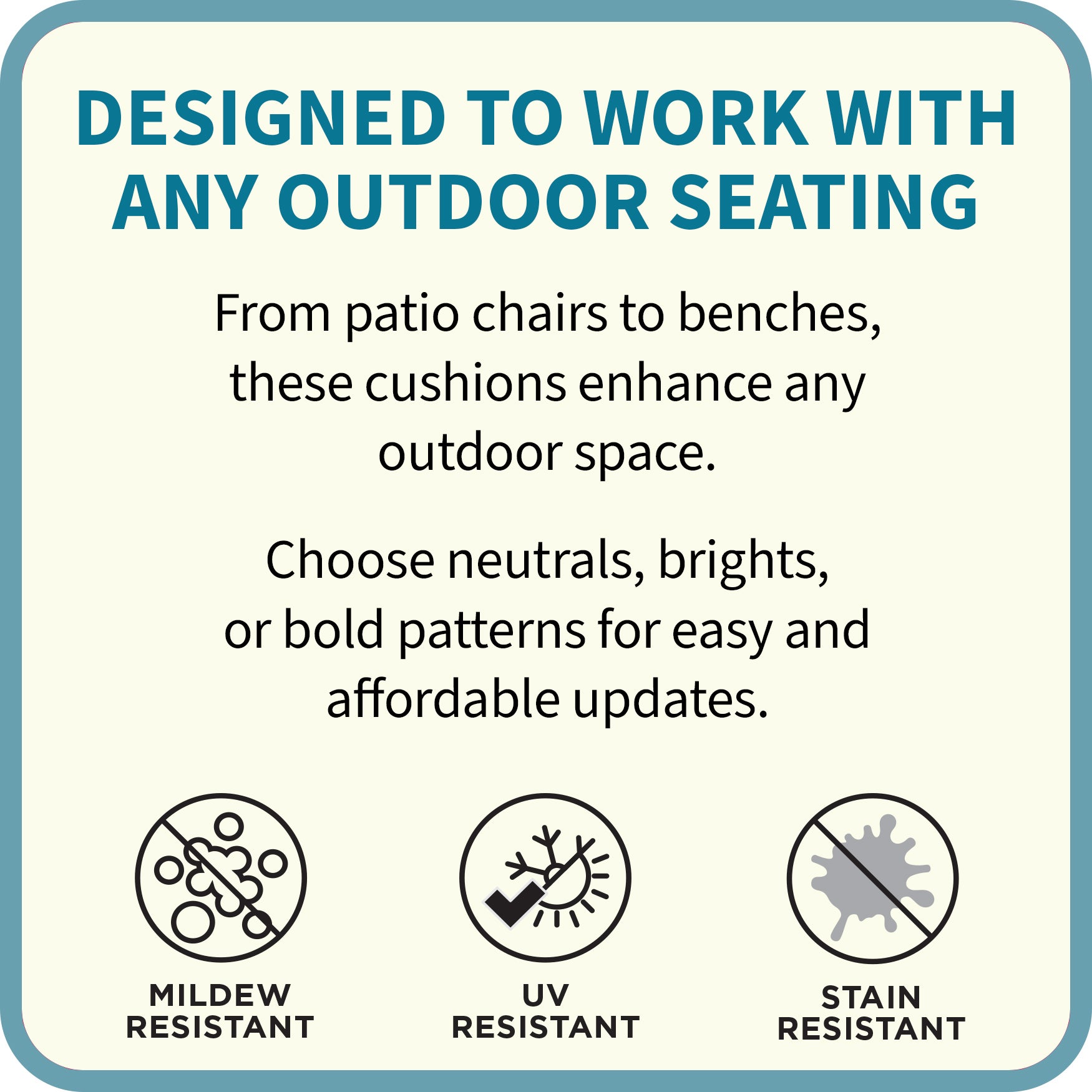 BH Outdoor Performance 2-Section Deep Seating Cushion image number 2