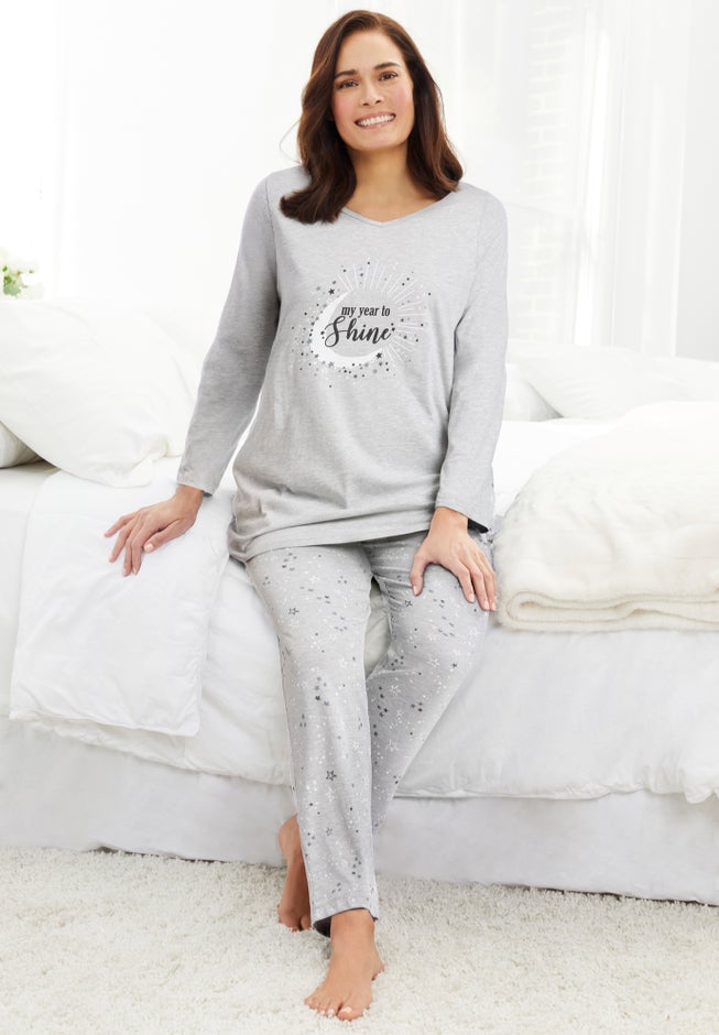 Avenue Body Three-Quarter Sleeve Pajama Set image number 6