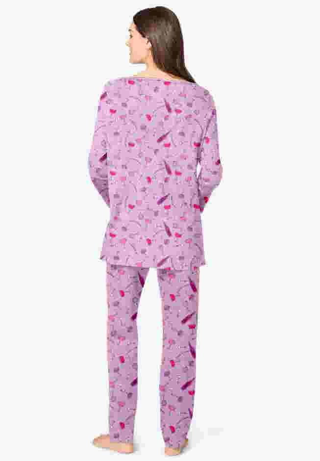 Avenue Body Three-Quarter Sleeve Pajama Set image number 1