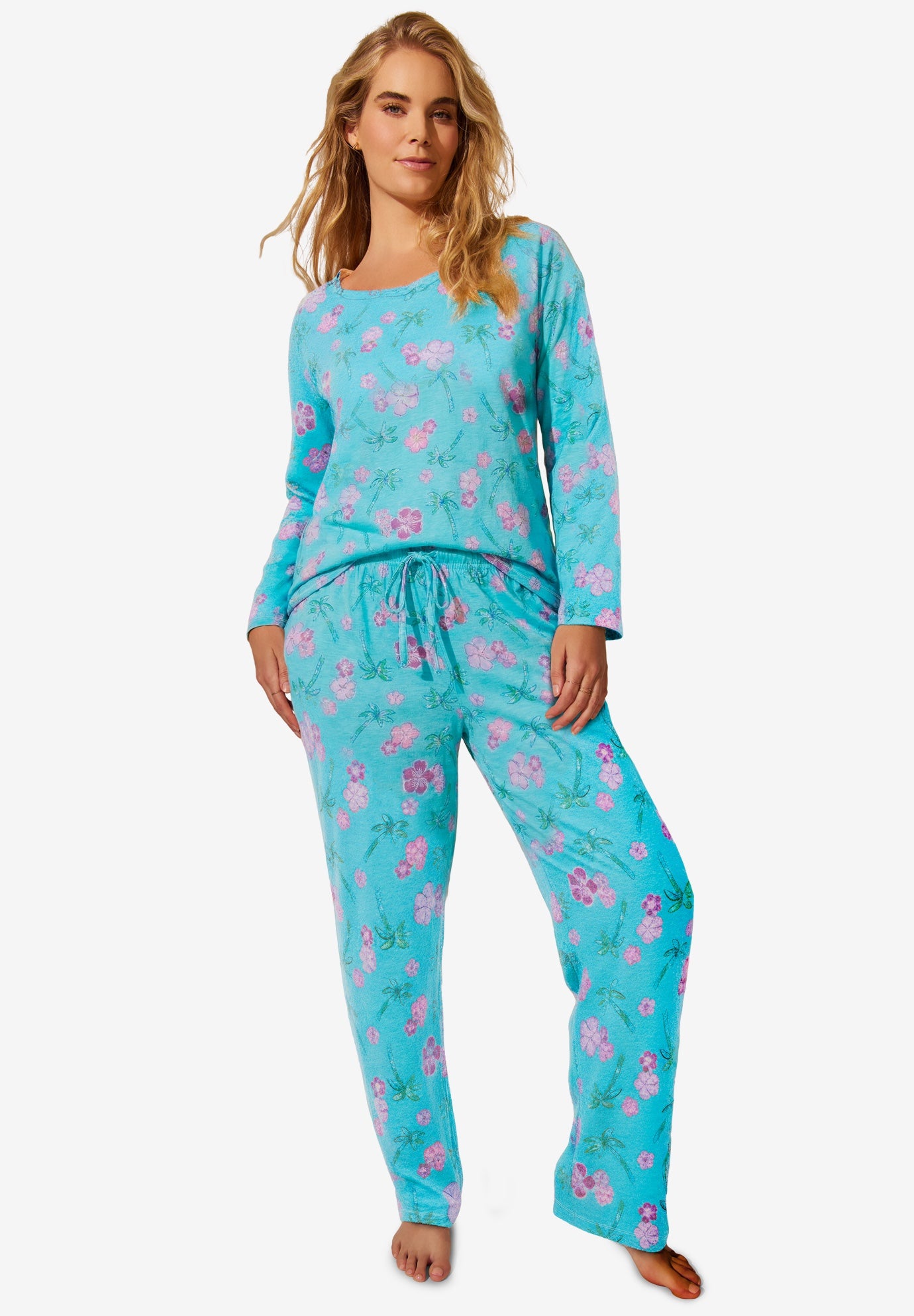 Avenue Body Three-Quarter Sleeve Pajama Set image number 0