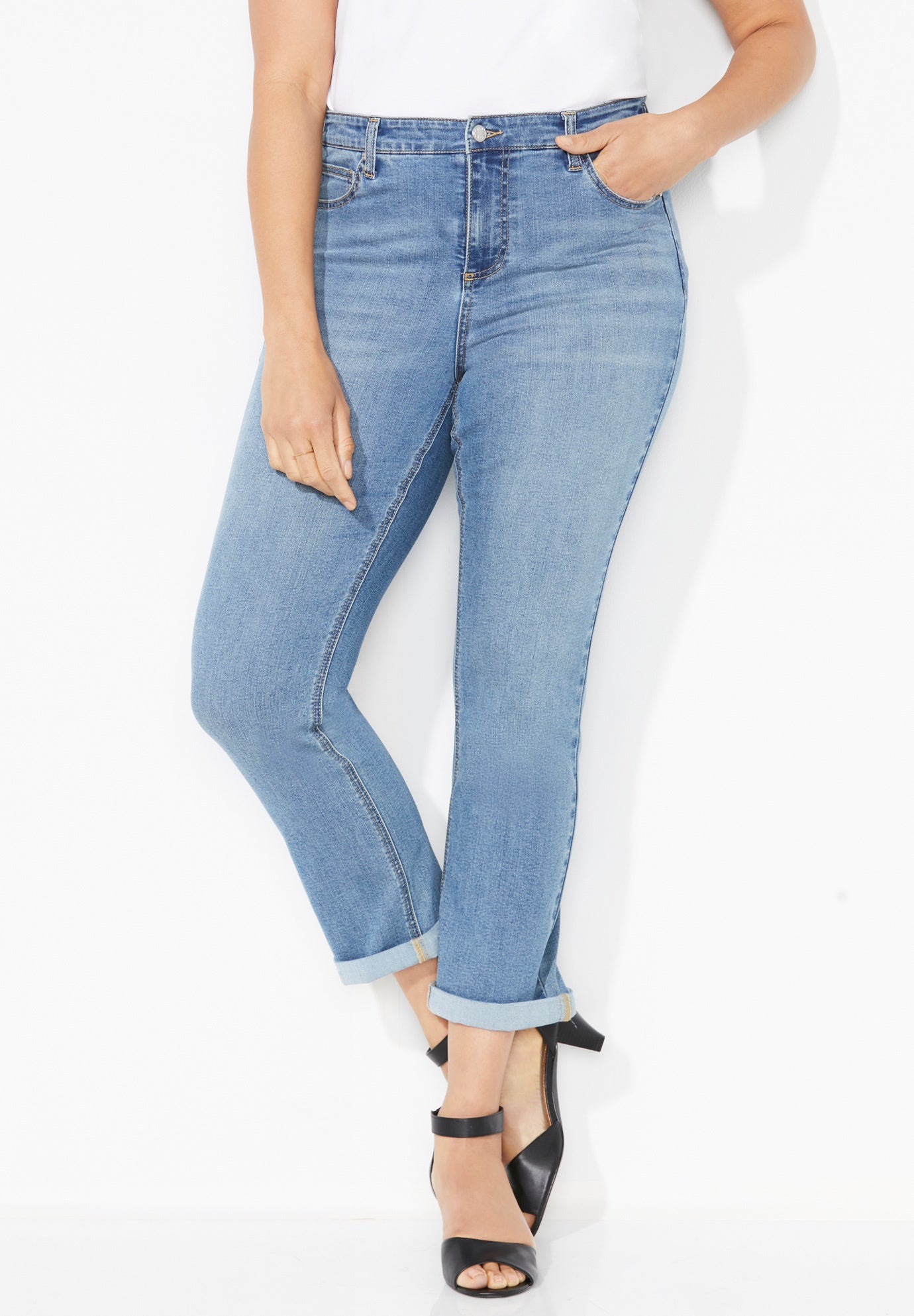 Girlfriend Roll Cuff Jean image number 0