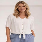 Crinkle Tie-Front Blouse image number null