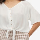 Crinkle Tie-Front Blouse image number null