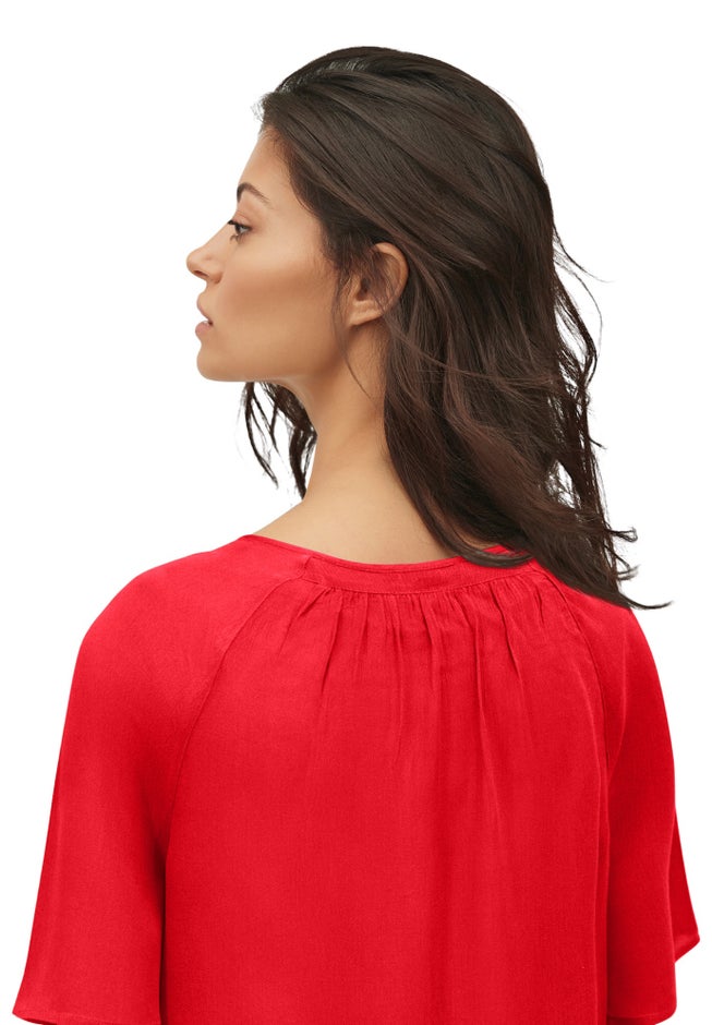 Crinkle Tie-Front Blouse image number 1