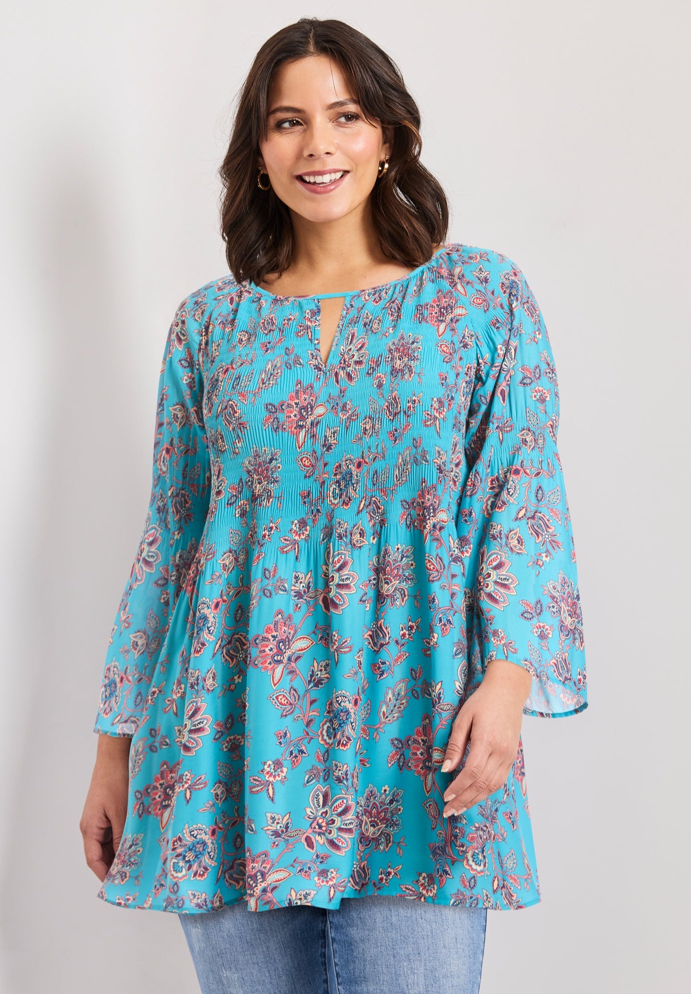 Keyhole Bell Sleeve Tunic image number 0