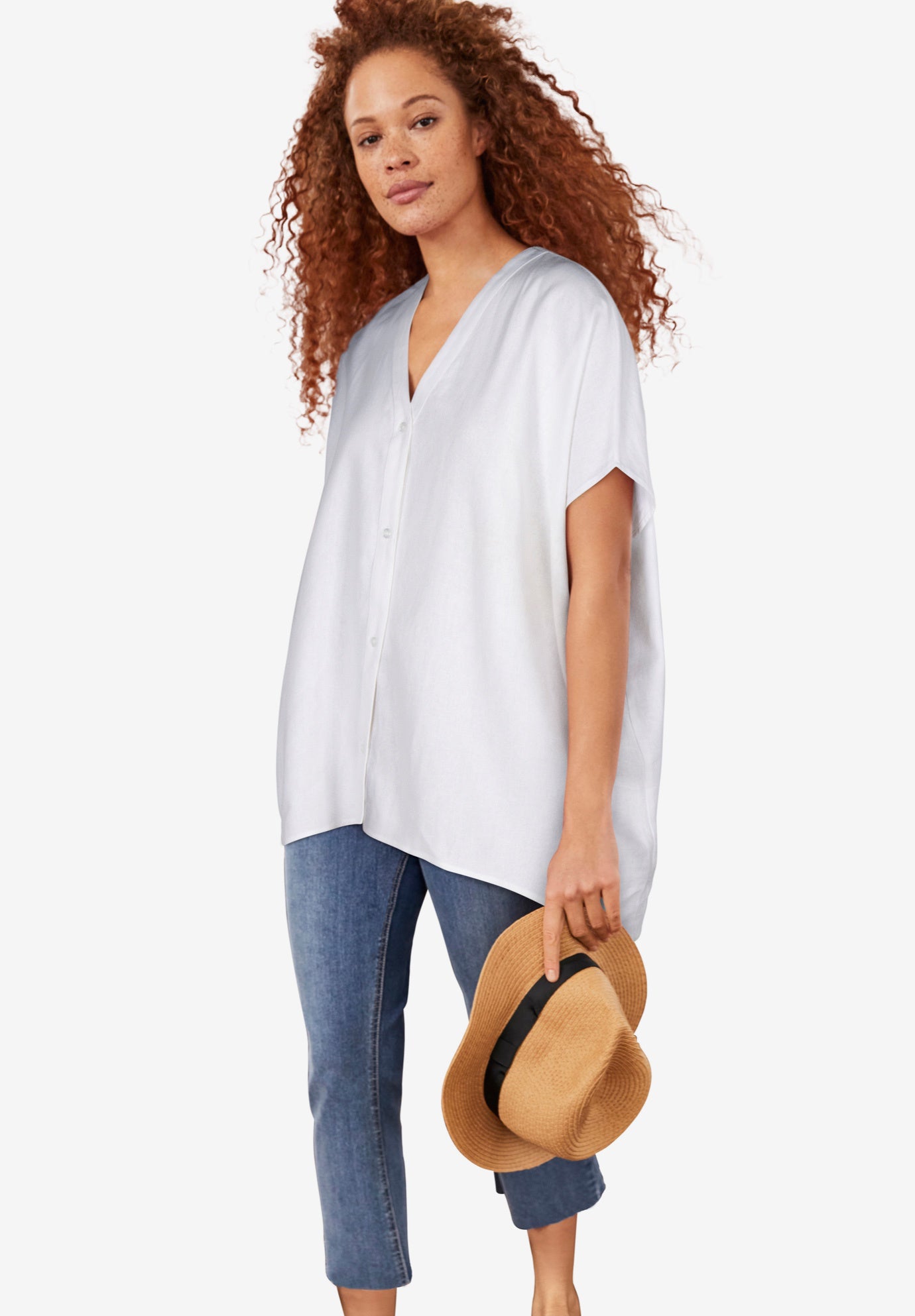 Oversized Linen-Blend Tunic image number 0