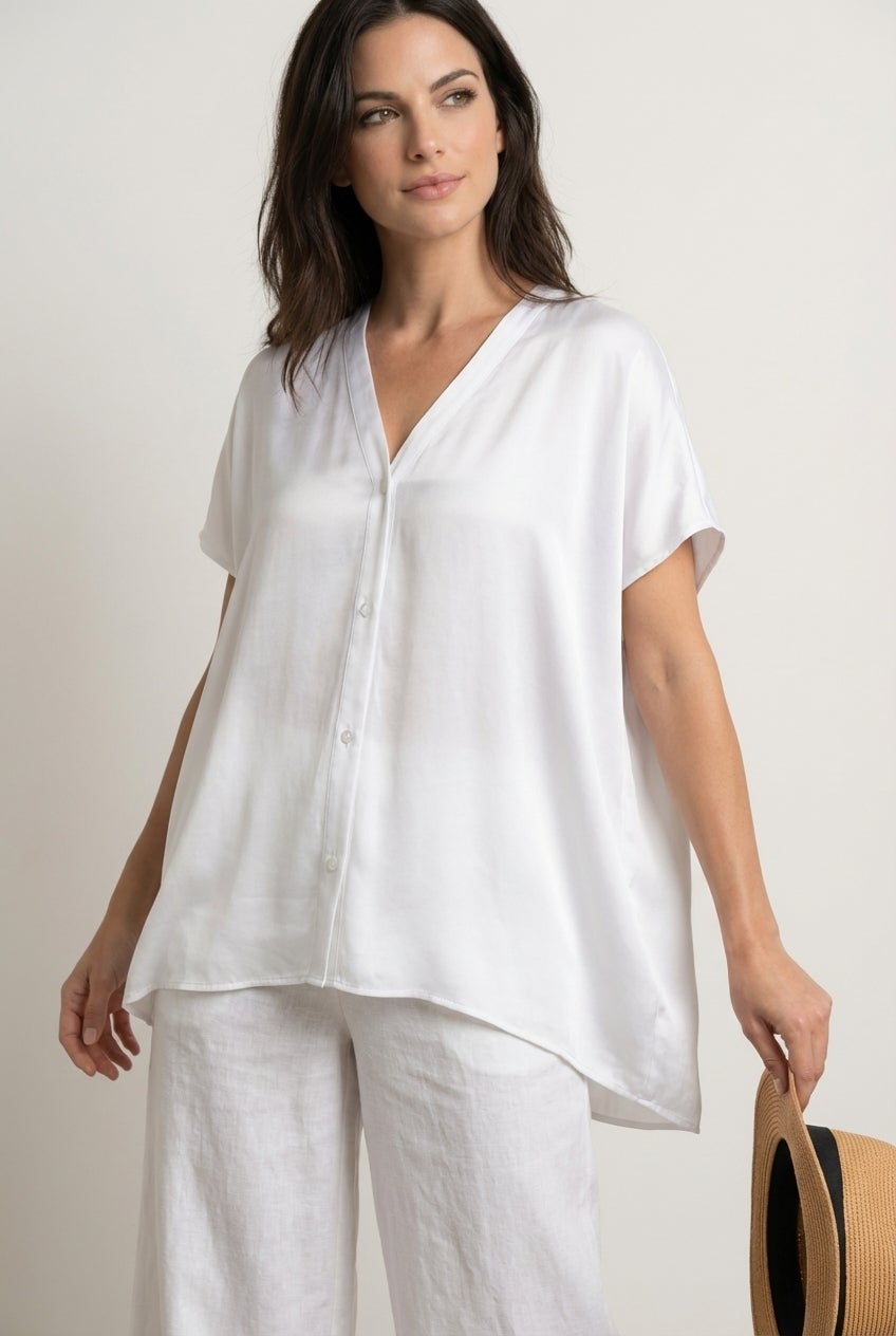 Oversized Linen-Blend Tunic image number 0