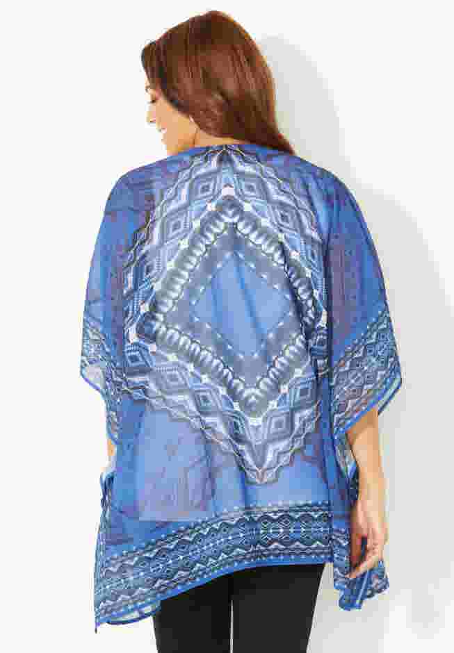 Scarf Print Kimono image number 1