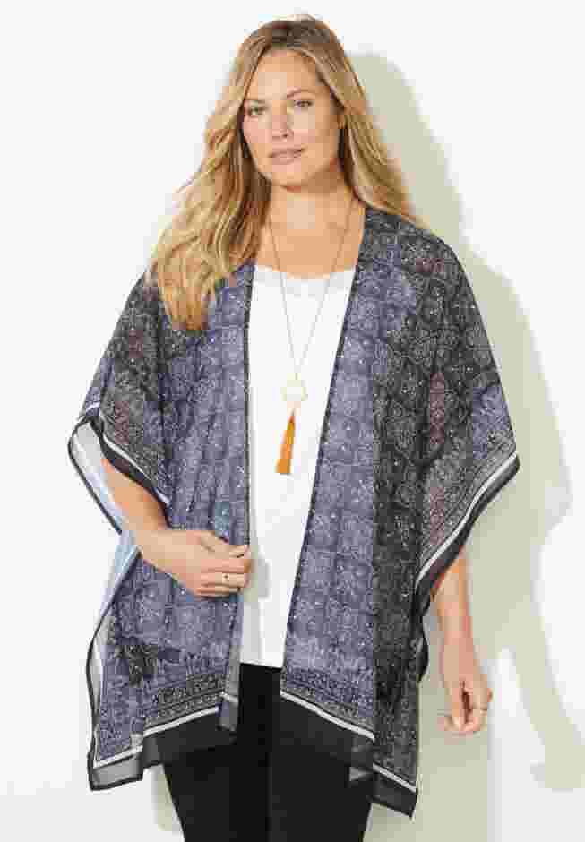 Scarf Print Kimono image number 0