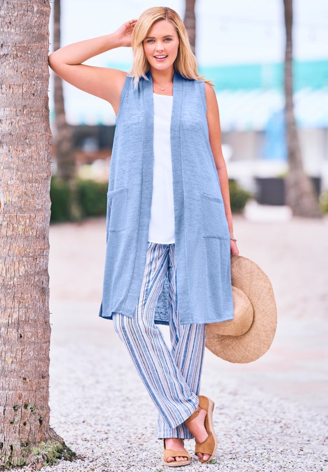 Straight Leg Linen Pant image number 5