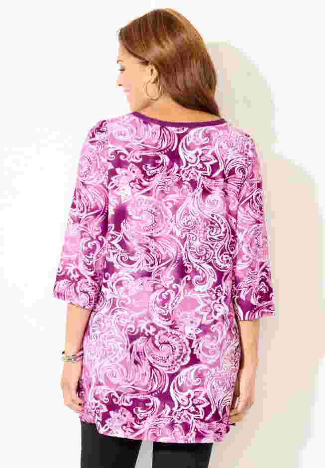 Y-Neck Stud Accent Tunic image number 1