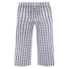 Gingham Back Elastic Wide Leg Crop Pants image number null