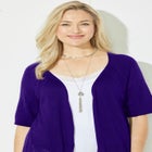 Elbow Sleeve Shrug Cardigan image number null