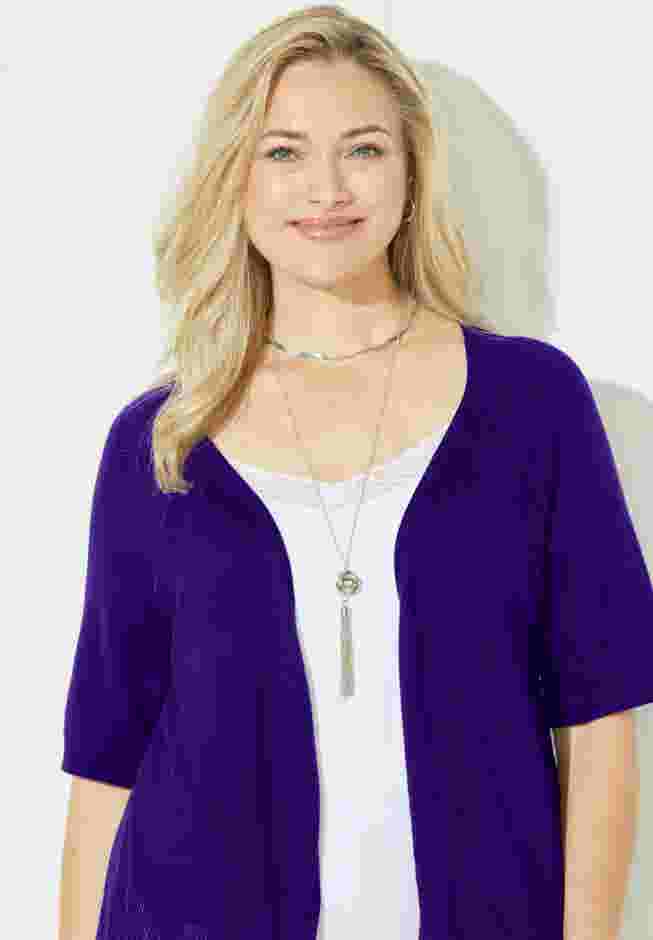 Elbow Sleeve Shrug Cardigan image number 3