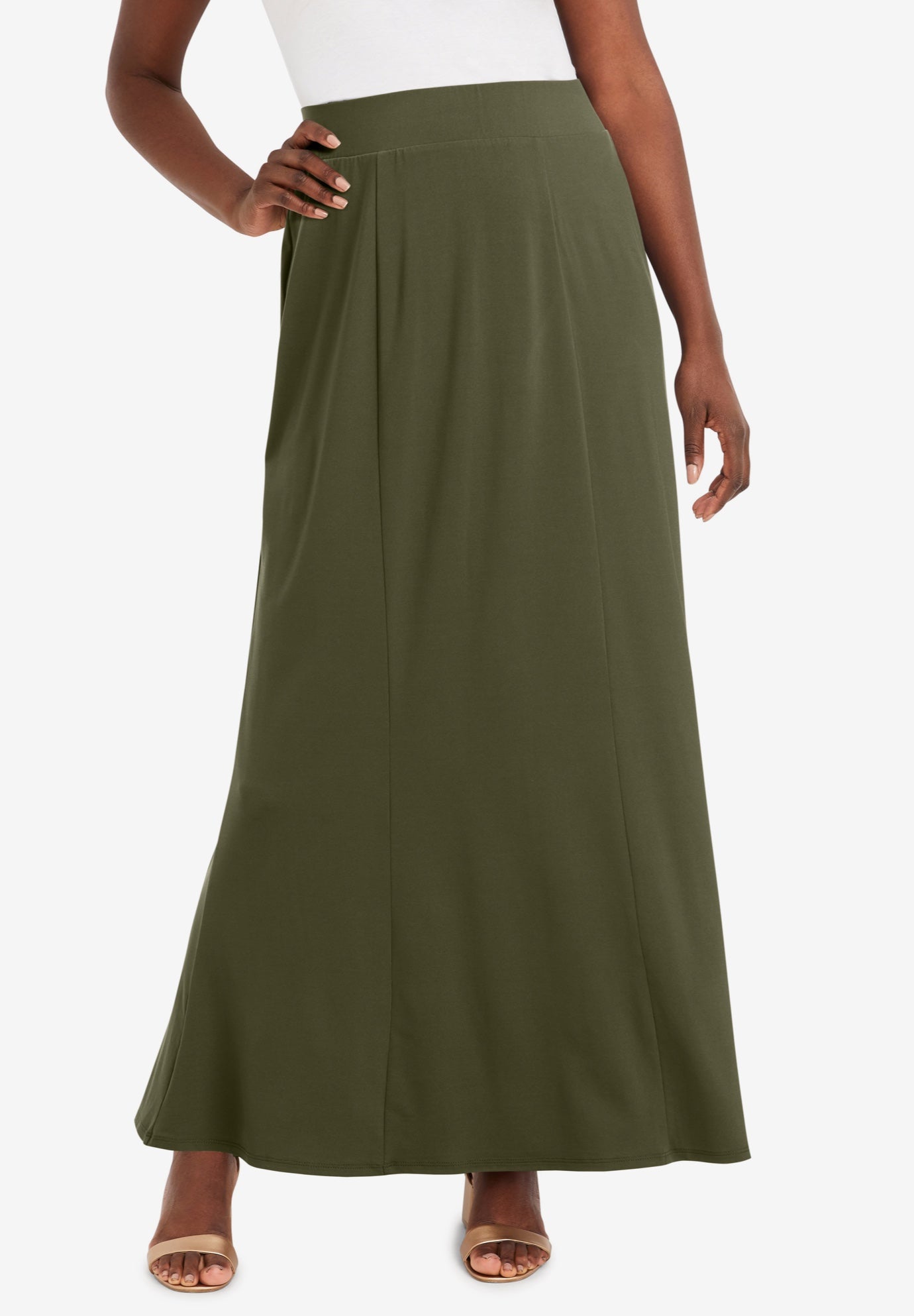 Stretch Knit Maxi Skirt image number 0