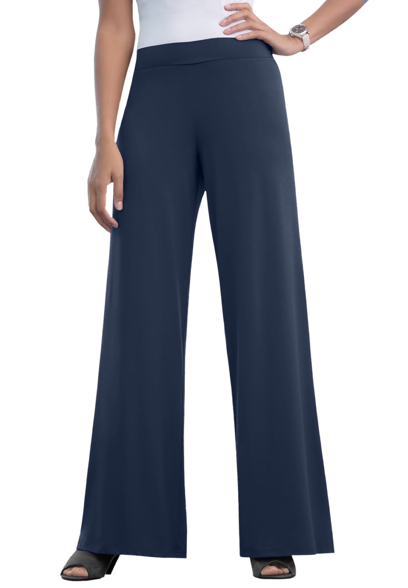 Stretch Knit Wide Leg Pant image number 2