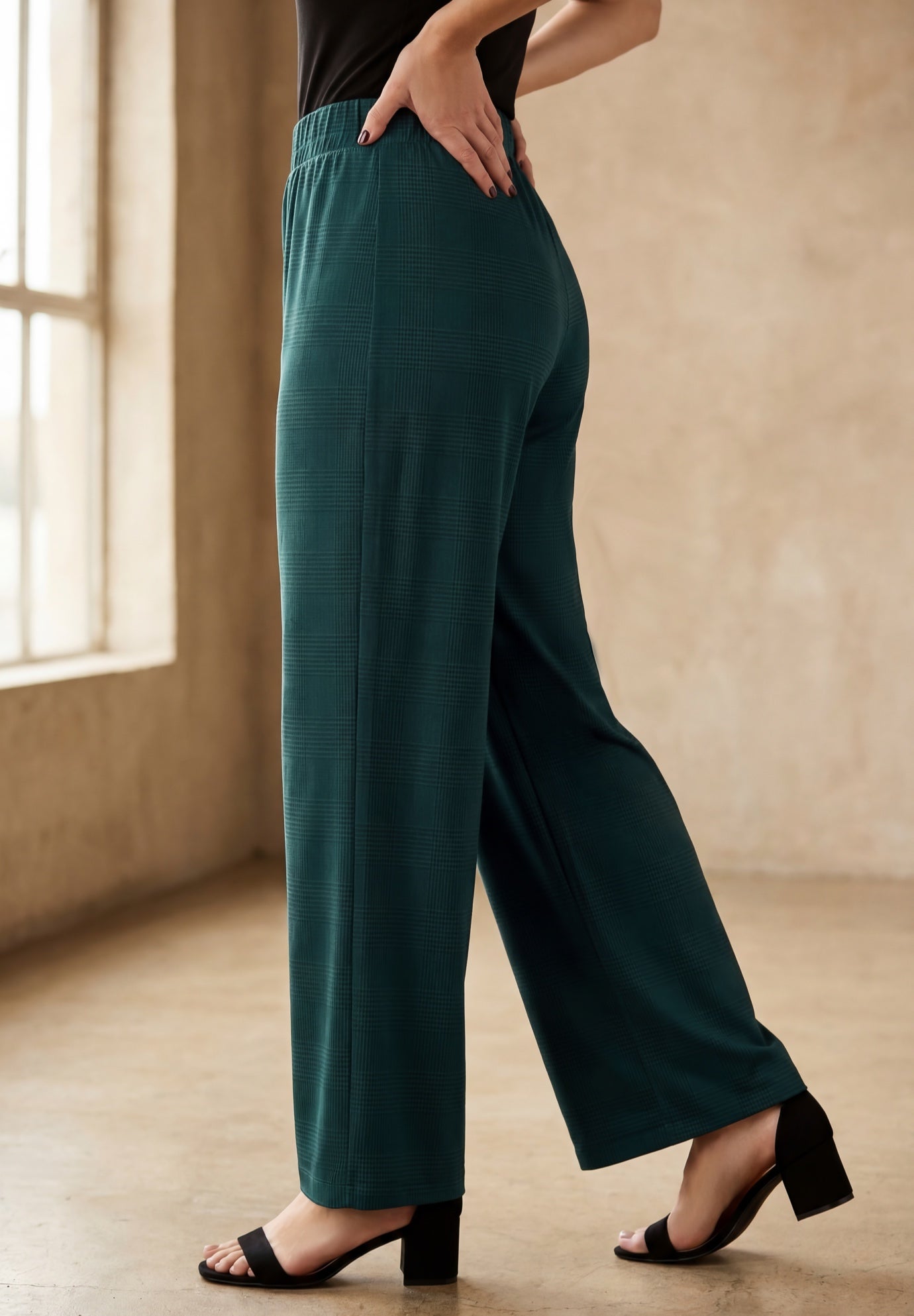 Stretch Knit Wide Leg Pant image number 2