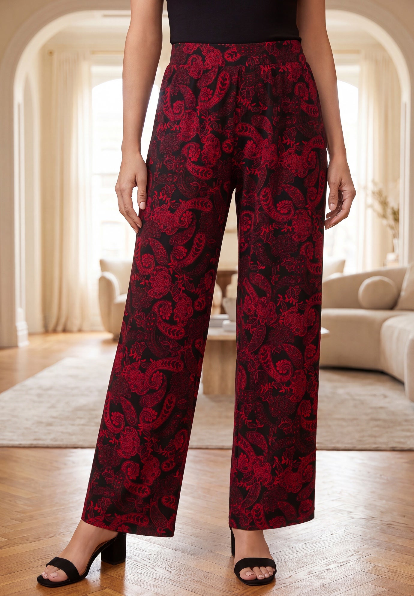Stretch Knit Wide Leg Pant image number 0