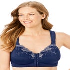 Front-Close Embroidered Wireless Posture Bra image number null
