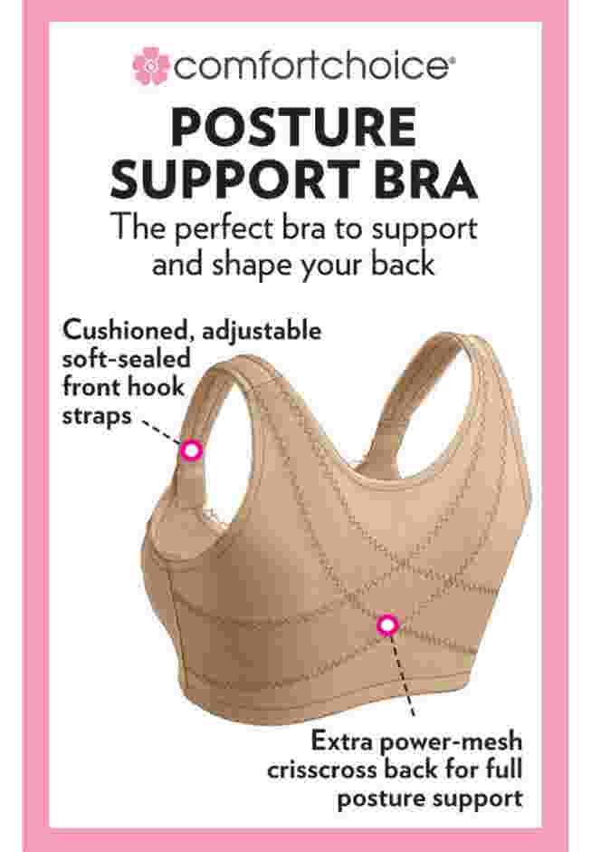 Front-Close Embroidered Wireless Posture Bra image number 4