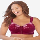 Front-Close Embroidered Wireless Posture Bra image number null