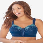 Front-Close Embroidered Wireless Posture Bra image number null