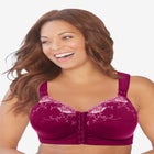 Front-Close Embroidered Wireless Posture Bra image number null