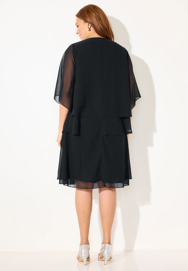 Georgette Double Layer Jacket Dress image number 1