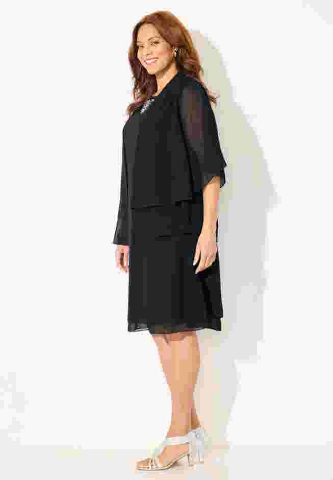 Georgette Double Layer Jacket Dress image number 2