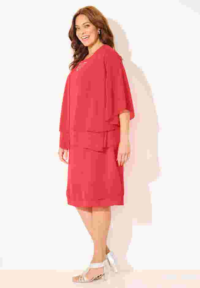 Georgette Double Layer Jacket Dress image number 2