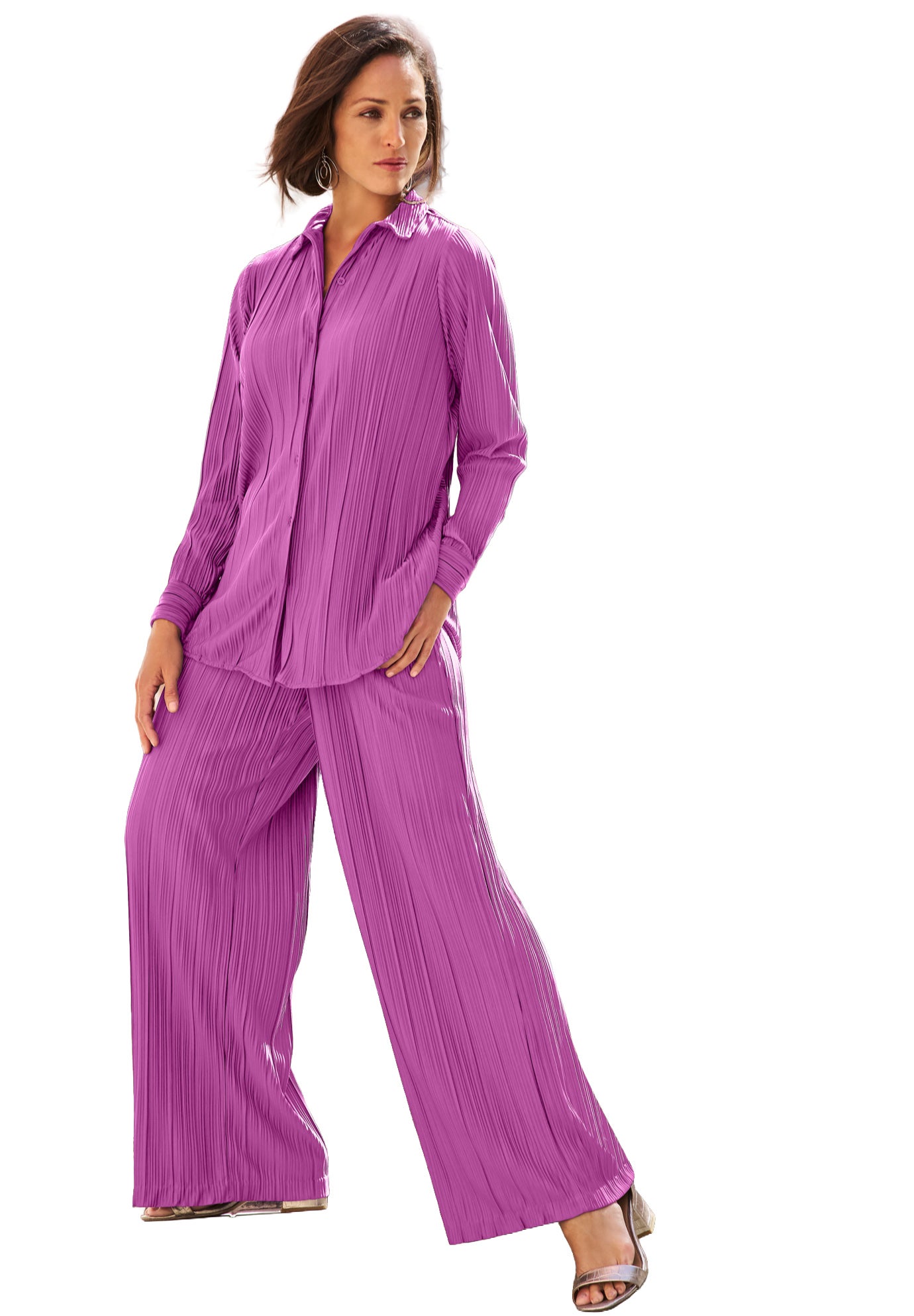 Plisse Wide-Leg Trouser image number 1