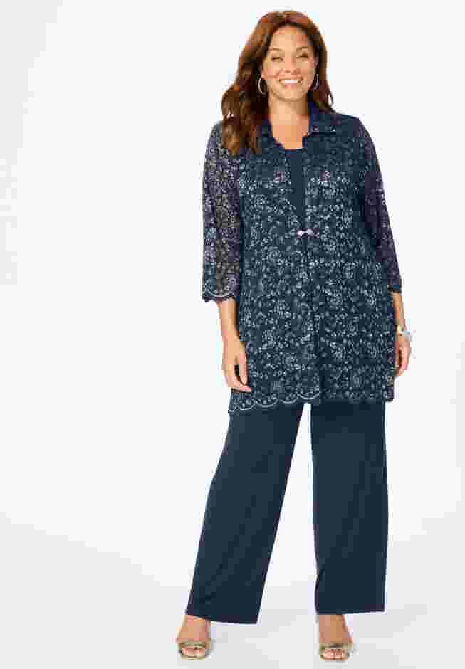 3-Piece Lace Pant Set image number 0
