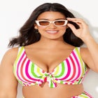 Cup Sized Tie Front Underwire Bikini Top image number null