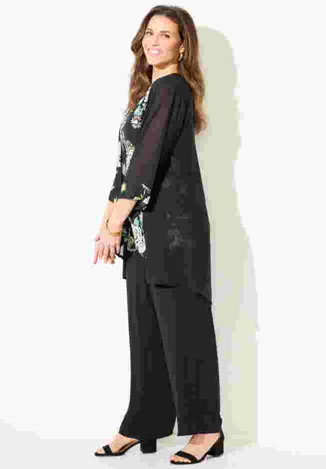 Lightweight Embroidered Sequin Pant Set image number 2