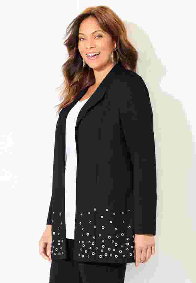 Black Label Grommet Ponte Jacket image number 2