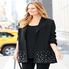 Black Label Grommet Ponte Jacket image number null