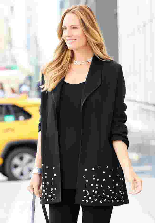 Black Label Grommet Ponte Jacket image number 0