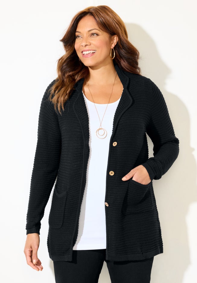 Ottoman Stitch Cardigan Blazer image number 0