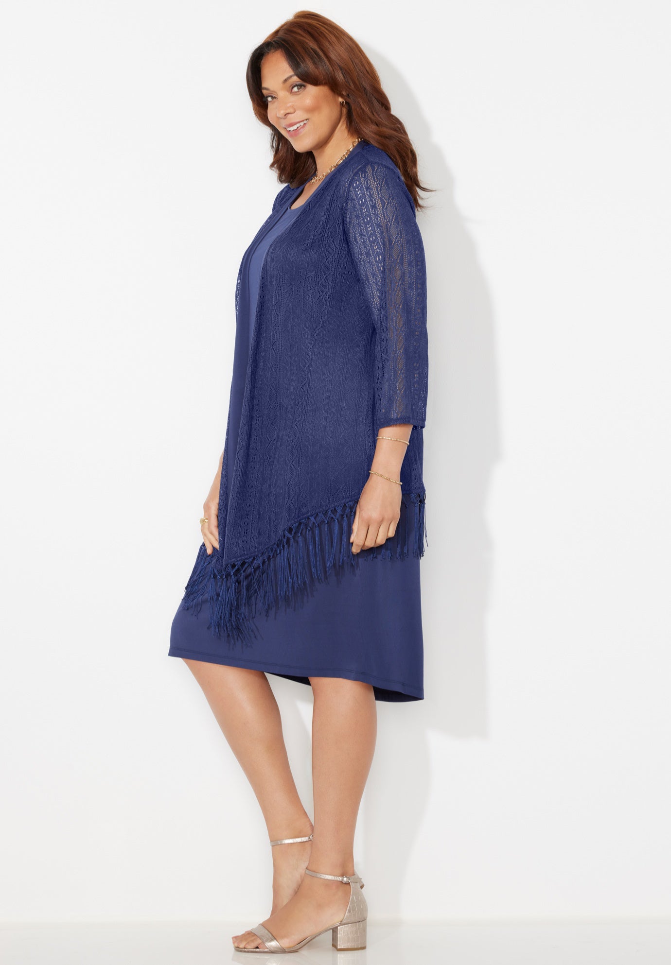 Crochet Fringe Jacket and Dress image number 2