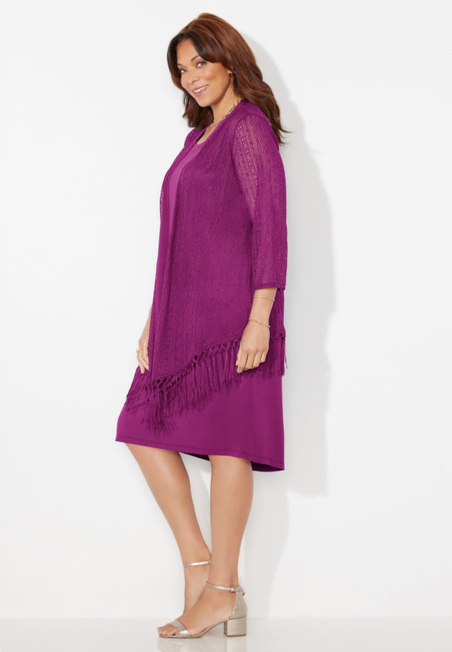 Crochet Fringe Jacket and Dress image number 2